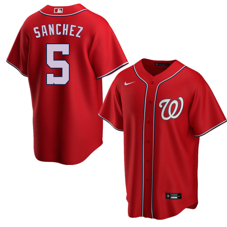 Nike Men #5 Adrian Sanchez Washington Nationals Baseball Jerseys Sale-Red